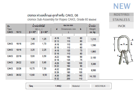 ห่วงเหล็กแม่-ลูกสำหรับ CAKS 