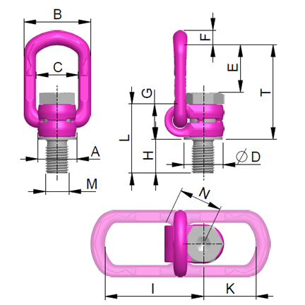 Load ring VLBG 7t M36 with special-bolt