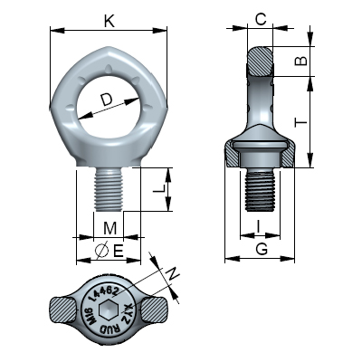 INOX-STAR®-Eyebolt M12 - L=50