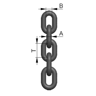 Round steel link chain MK 10x30 - Grade 8 - packing unit: 100 mtr.