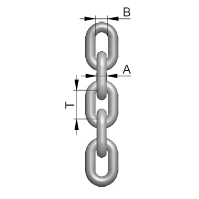 Round steel link chain MK 8x24 - Grade 8 galvanised