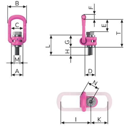 Load support VLBG-4t-M27 with screw