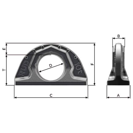 W-ABA 3,2t - lifting point for welding, loadable from any direction