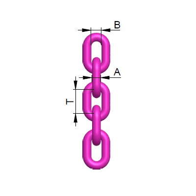 VIP-round steel link chain VMK 10x30 - pink