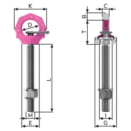 STARPOINT VRS-F-0.3t-M8 with special length L=12-70 mm

